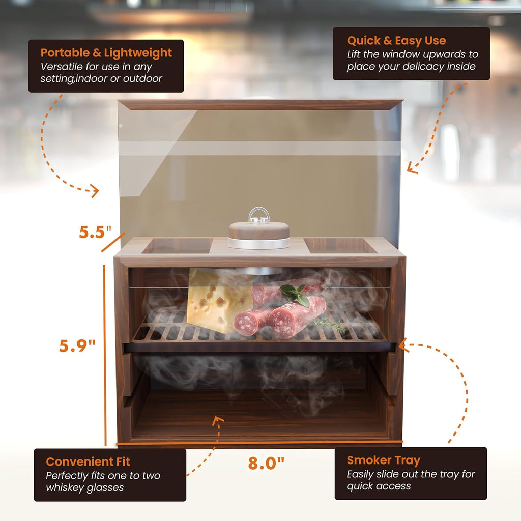 Culinary Smoker Box with Torch + Wood Chips | Medium Size