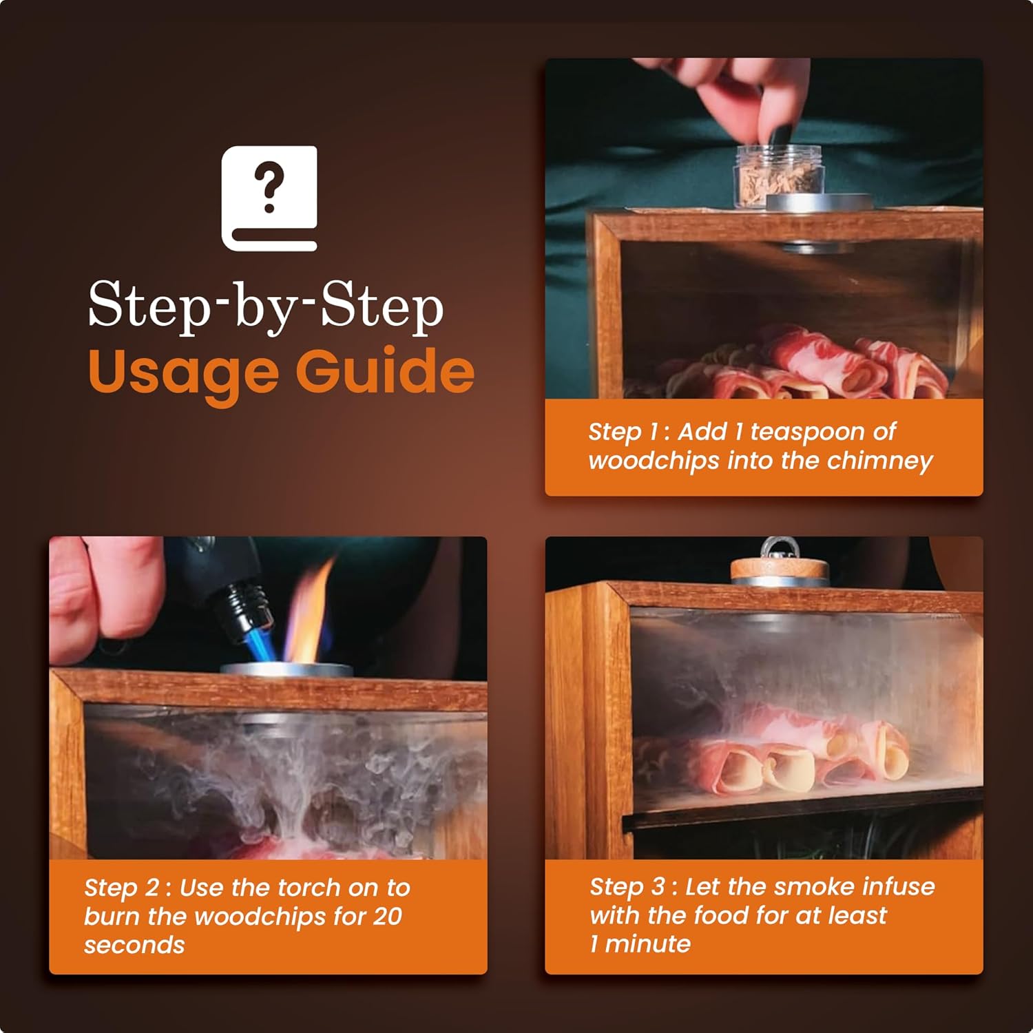 Culinary Smoker Box with Torch + Wood Chips | Medium Size