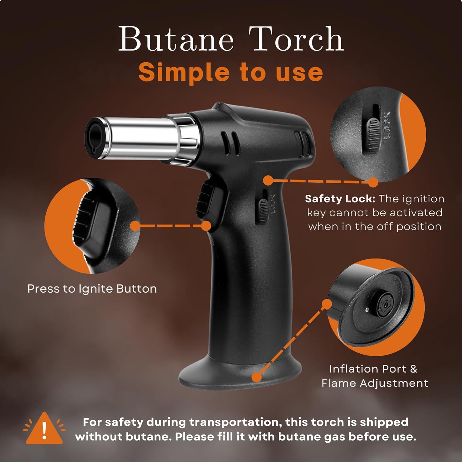 Culinary Smoker Box with Torch + Wood Chips | Medium Size