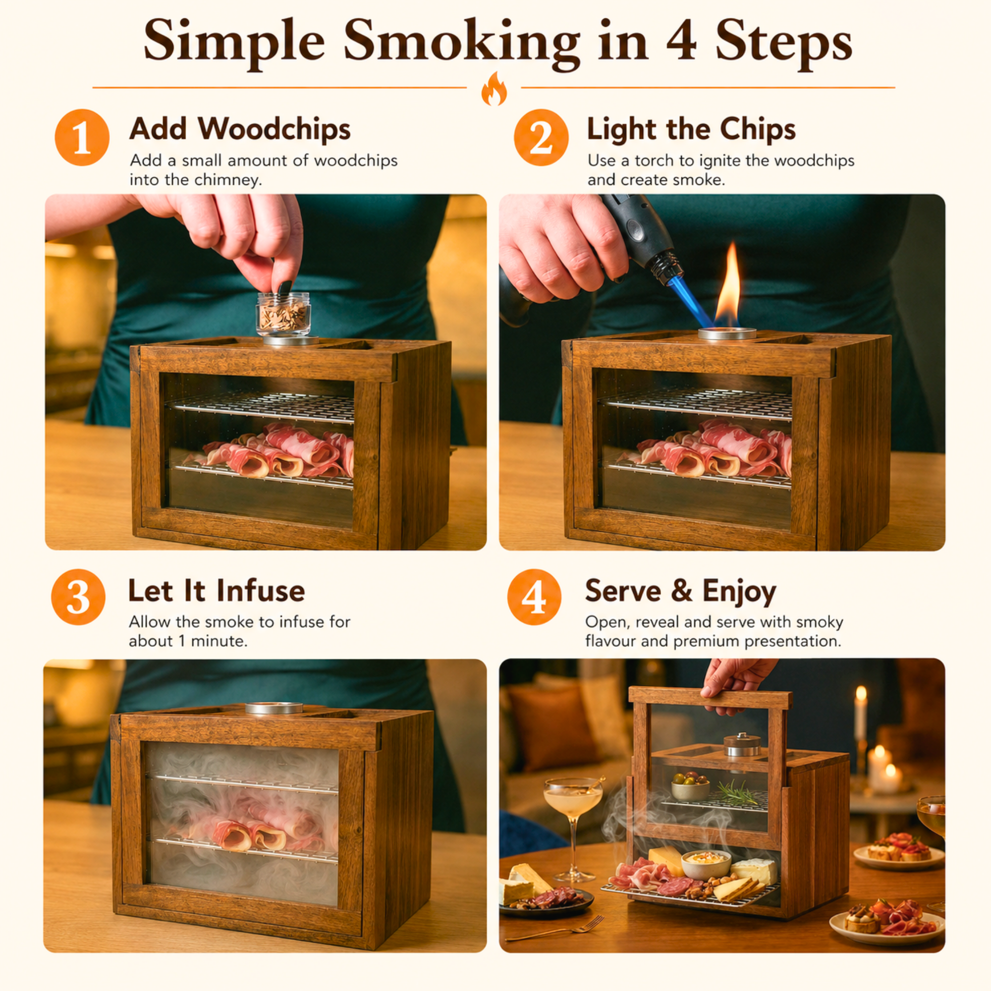 Tabletop Smoke Infuser - Fits 2 Glasses