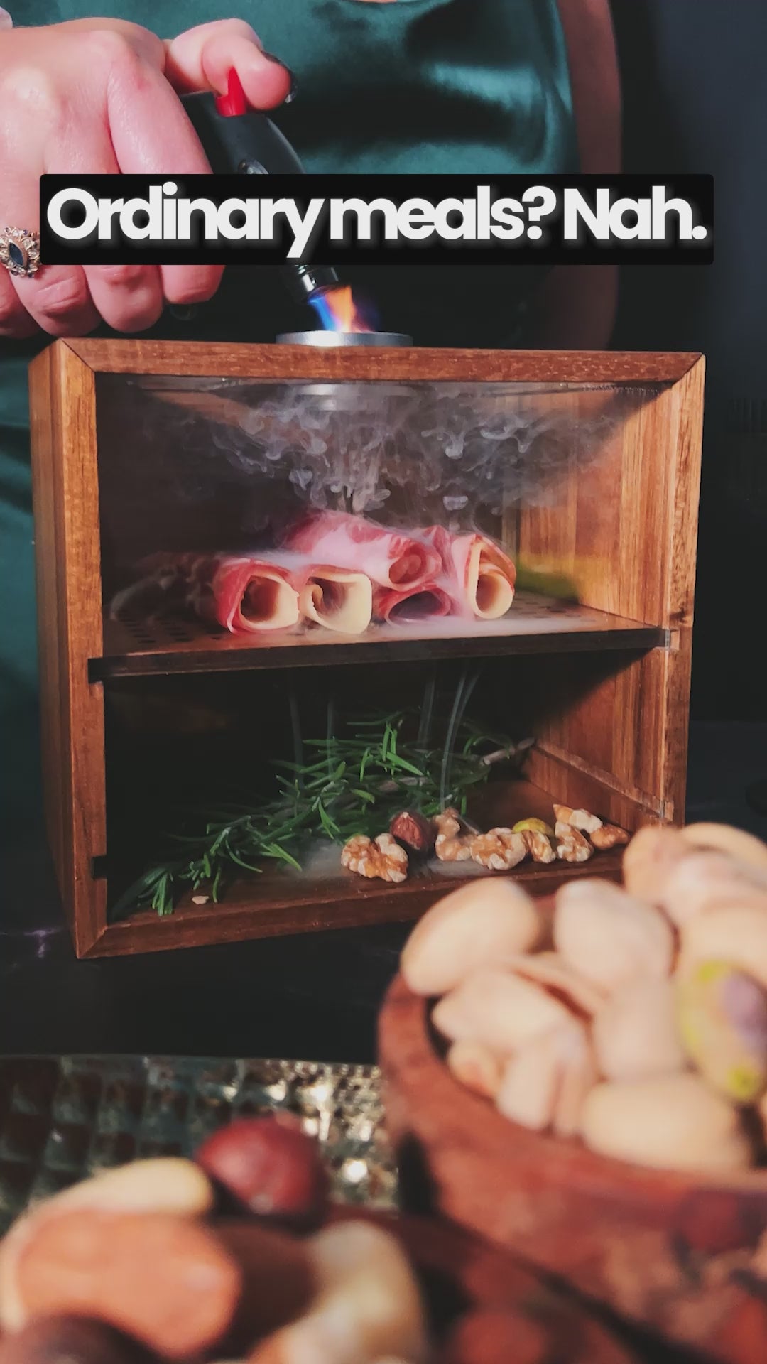 Culinary Smoker Box with Torch + Wood Chips | Medium Size